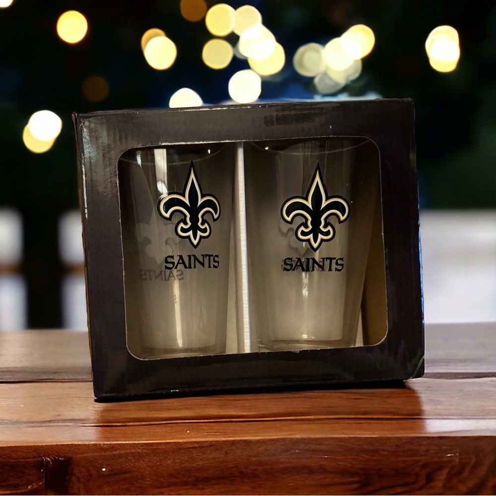 NEW Official NFL New Orleans Saints Pint Glass Set of 2 16oz